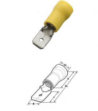 370426 - ISOLATED SOCKET (MALE) sleeves 4.0-6.0/0.8x6.3x0.8 jis 100uni