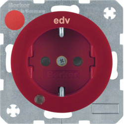 41102022 - R.1/R.3 - Schuko "EDV" c/LED, encarnado HAGER EAN:4011334385127