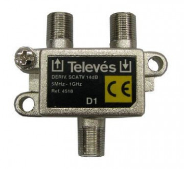 4518 -8424450045183 Televes -INTERIOR DERVATOR (5-1000 MHz) 1D "F" 14 dB