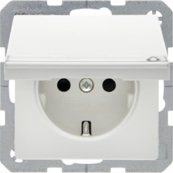 47526089 - Q.X - Schuko avec couvercle et p -etiq, White Hager Ean: 4011334315049