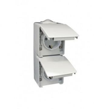 48868 CCZ TOMADA DUPLA SCHUKO VERTICAL CINZENTA 5603011614751