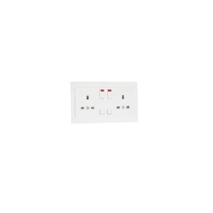 90344 CPM TOMADA DUPLA INGLESA C/INTERRUPTOR PRETA MATE 5603011605780