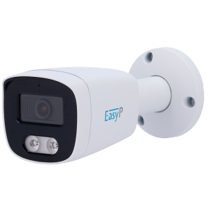 AI EASY-P IP-Bullet-Kamera – 4 MP | 2,8-mm-Objektiv - IR 25 m | Mikrofon – Stecker &amp; Spielen – Unterstützt UMD und Bewegungserkennung 2.0 – IP67 | PoE | P2P | Metall