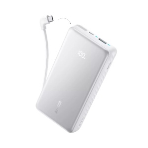Anker Power Bank ligera - Capacidad 20000mAh - Entrada 1x USB-C y cable incluido - Salidas 1x USB-C, 1x USB-A y cable incluido - Carga rápida | 3 dispositivos a la vez - Cable incluido: USB-C con ángulo 90°