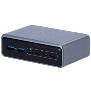 Anker - Tischladegerät - 200 W Leistung - 4x USB-C-, 2x USB-A-Ausgänge - Laden Sie 4 Geräte gleichzeitig auf - Schwarze Farbe | GaNPime-Technologie