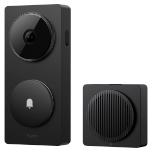 Aqara Smart Home G410 Doorbell Cam/Hub Black - WiFi 2.4Ghz / Zigbee 3.0 - Matter over Zigbee - Hub concentrador domótico - Sensor de presença - Compatível com Apple Homekit, Google, Alexa