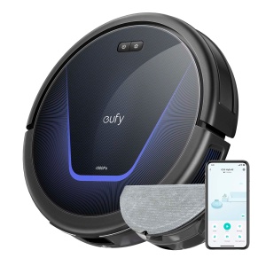 Aspirador robô Eufy da Anker - Potência máxima de 4000 Pa - Capacidade do reservatório 400 ml Pó, 200 ml Água - Tecnologia BoostIQ™️ / Navegação dinâmica - Mapas de vários apartamentos - Compatível com Amazon Alexa e Google Assistant
