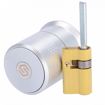 Bluetooth Intelligent Lock - Adjustable European Motorized Cylinder - invited users without being around - empty, family and rental - powerful engine for armored doors - Cloud Smart Lock App: Physical Keys