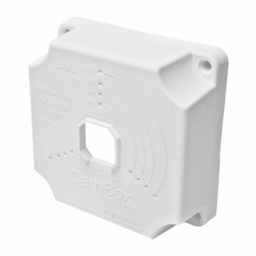 Boîte de connexion - pour les chambres à dôme et à balles - apte pour une utilisation en plein air - Installation de plafond ou mur - Bouchons complets de cambox - en plastique | Blanc