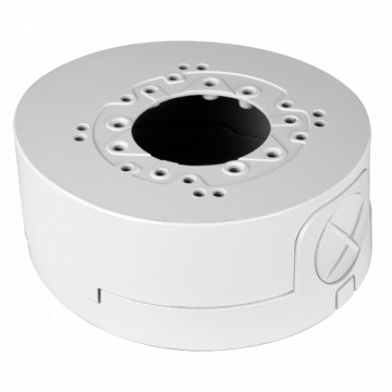 Boîte de connexion - pour les chambres à dômes - apt pour une utilisation à l'étranger - Installation de plafond ou de mur - Câble Dowel - Couleur blanche