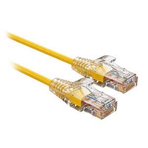 Cabo UTP Slim de ligação - Ethernet - Conectores RJ45 - Categoria 6A - 0,15 m - Cor Amarelo