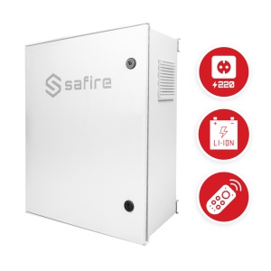 Caixa de carregamento rápido em poliéster para postes de iluminação - Diferencial, magnetotérmico e SPD - Dimensões exteriores 60x50x23cm - Switch 8 Portas POE | Bandeja de fusão de fibra - Grau de proteção IP55 / Calha DIN - Carregamento rápido 17 ampere