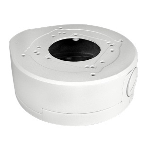 Caixa de conexões - Para câmaras dome - Apto para uso no exterior - Instalação em tecto ou parede - Passador de cabos - Cor branca 43 (A) x 120 (Ø) mm
