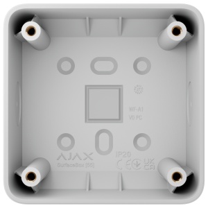 Caja de conducir a un dispositivo - Usar interior - Compatible estafa AJ-SOLOBUTTON o AJ-SOLOCOVER - Factor de forma europeo 55 - Regazo blanquear