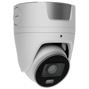 Câmara IP Superior Turret 4 Megapíxel Ajax - 1/1.8" Progressive Scan CMOS - Lente varifocal motorizada 2.8~12 mm - IV 60 m | Luz branca 40 m | PoE 802.3at/af - 120 dB TrueWDR | Deteção de movimento | IA - MicroSD até 256GB | Cor: Branco