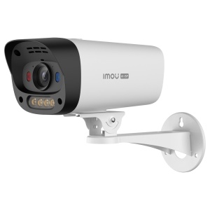Câmara PU5E 6MP - Ligação PoE / Câmara de metal - 2.8 mm / IV 30 + Aurora Full Color - Áudio bidirecional / Sirene + flash azul-vermelho - IMOU SENSE / AOR - Apto para exterior / IP67