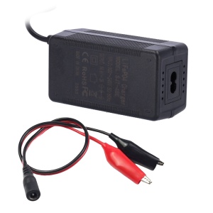 Carregador para baterias de lítio LiFePO4 - Saída CC 14.6V / 3A - Entrada AC - LED indicador de carregamento - Compatível com baterias de lítio 12V