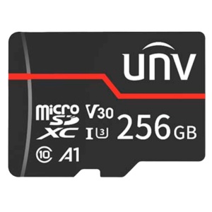 Cartão microSD Uniview - Capacidade 256 GB - Classe 10 | Velocidade R/W: 95/70 MB/s - Ciclos E/P: até 3.000 - Ampla gama de temperaturas.: -25 ºC a 85 ºC - CCTV 4K, Câmaras de tráfego, Mobilidade