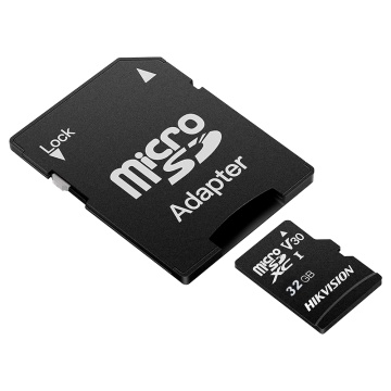 Carte mémoire de l'adaptateur Hikvision - Capacité 32 Go - Classe 10 | Vitesse d'écriture 20 Mo / s - jusqu'à 300 cycles d'écriture - Format FAT32 - idéal pour les téléphones mobiles, les tablettes, etc.