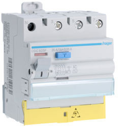 CDC825f - int. Diff. 3p+n 25a 30 mA AC mit Terminals Des. Hager EAN: 3250611619062