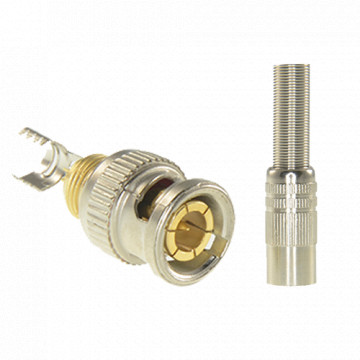 Conector SAFIRE - BNC para soldar - Adaptado a RG59 - Inclui termo retráctil - Carcaça protectora - Conexão perfeita