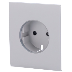 Cubrir central a registro de base tipo F - Compatible con AJ-OUTLETCORE-BASIC - Protección contra polvo, salpicaduras, objetos - Sin control do consumo - Sin control remoto - Color de niebla