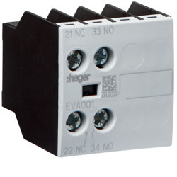 EVA001 - Contact Aux. Frontal connection 1na+1NF Hager EAN: 3250612231997