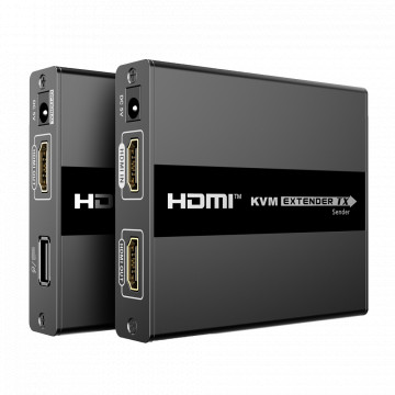 Extenseur HDMI avec KVM - Emitte et récepteur - Plage 60 m - À propos du câble UTP Cat 6 - Jusqu'à 1080p @ 60Hz - DC Food 5 V