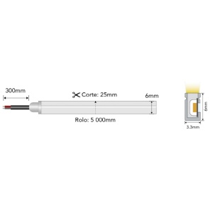 Fita Led Neon Side 6W/mt 24Vdc IP65 4000K BLENDA