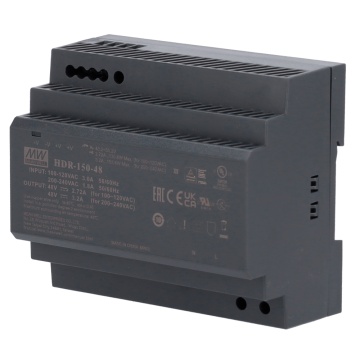 Fonte de alimentação - Saída CC 48 V / 3.2 A / 150 W - 2 saídas - 178 (Lg) x 97 (Al) x 38 (Pf) mm - Montagem em carril DIN - Específica para videoporteiros