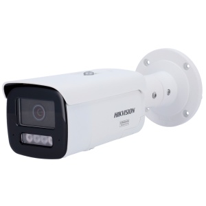 Hikvision Bullet IP-Kamera PRO ColorVu3.0-Reihe – 8 MPx Auflösung | PoE IEEE802.3at – ColorVu3.0: Farbbild HIKAI-ISP F1.0 1/1,8" – 4 mm | Doppelmikrofon | Hybridlicht bis zu 60 m – AcuSense3.0 | Sirene und Abschreckungsblitz – Alarme 1/1 | IP67 | NEMA 4X
