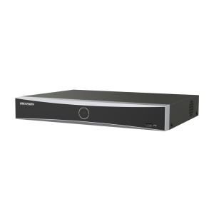 Hikvision gravador NVR 16 CH IP gama PRO - Resolução máxima 12 Mpx - AcuSearch | AcuSense | Reconhecimento facial - AcuSeek, pesquisa baseada em texto até 16CH - Áudio | Alarmes | 1 HDD - Largura de banda 80 Mbps