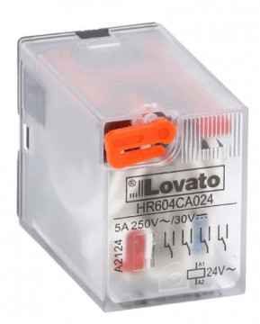 HR604CA230 Mini Electromechanical Relay HR60 24VAC, 5A, 4 c/O
