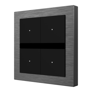 Interruptor inteligente - KNX - 4 botões físicos com LEDs - Ecrã OLED para etiquetagem - Alimentação 21-30 DC por bus - Sensores ambientais