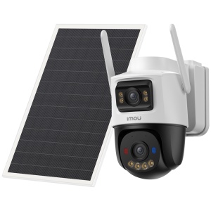 Kit Câmara AOV Dual kit 5MP+5MP - 4G / Wi-Fi/ 10000 mAh / Painel solar 8W - 3.6mm / Autotracking / IV + Full-color - Áudio bidirecional / Sirene + flash azul-vermelho - IMOU SENSE humanos - Apta para exterior