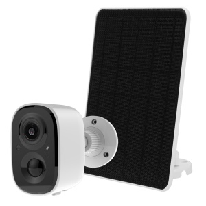 Kit cámara WiFi 3 Mpx + Panel Solar 6 W - Autonomía prolongada con carga solar - Sensor PIR / Detección inteligente (Cloud) - Lente 3.3 mm 110° / IR 7 m / Luz blanca - Audio bidireccional / Ranura MicroSD - App VicoHome y Cloud / Compatible con Alexa