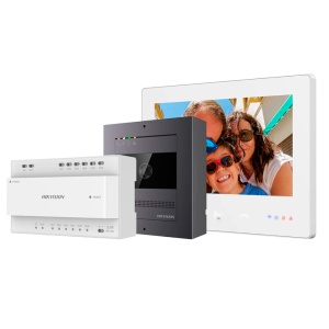 Kit de fête vidéo - Technologie 2 fils HD avec WiFi - Plaque et moniteur | Permet 8 moniteurs supplémentaires - le firmware facile à configurer sans réseau - Application mobile avec P2P - Ensemble de surface IP65, IK08