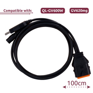 Konfigurationskabel – kompatibel mit QL-GV600W &amp; GV620mg – Länge 100 cm – 12 V DC 1 A Netzteil