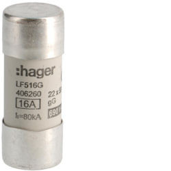 LF516G - Fuse 22x58 GG 16A 690V HAGER EAN: 3250614062605