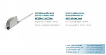MCBT80-24V 1000 - Motor de clarabóia 24V MOTORLINE