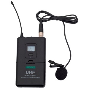 Microfone de lapela - UHF - Controlo de volume - Até 8h de autonomia - Compatível com recetor DSPPA-D5815