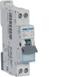 MJT702 - Breaker 1p+N 2A C 4.5/6ka 1m Hager EAN: 3250614325793