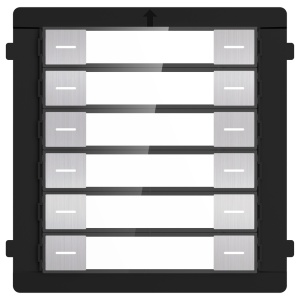Módulo de extensión - Llamada desde diferentes monitores - Pulsador de 12 botones - 6 etiquetas personalizadas con LEDs - Apto para exterior IP65 - Montaje modular