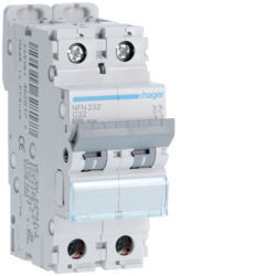 NFN232 - Interruttore automatico 2P 32A C 6/10kA 2M HAGER EAN:3250614628177