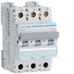 NFN301 - Disjuntor 3P 1A C 6/10kA 3M HAGER EAN:3250614628221
