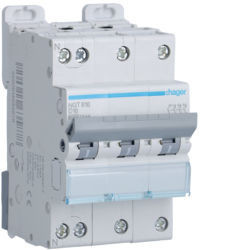 NGT816 - Disjuntor 3P+N 16A D 6/10kA 3M HAGER EAN:3250614635878