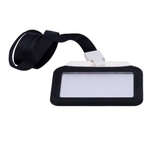 Porta-cartões RFID - Disposição horizontal - Formato CR80: 85 (L) × 54 (A) mm - Película de proteção em plástico - Feito de silicone - Cor preto