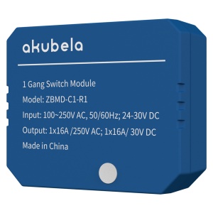 Relé inteligente de 1 linha - ZigBee 3.0 - Carga máxima 16 A - Alimentação 100-250 AC / 24-30 DC - Temporizador e calendário - Compatível com a aplicação BelaHome