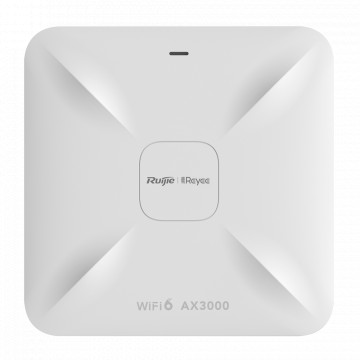 Reyee - AP Wi-Fi Omni-direccional 6 - Frequência 2.4 e 5 GHz - Suporta 802.11a/b/g/n/ac/ax - Velocidade de transmissão até 3000 Mbps / 160MHz. - Antenas MU-MIMO 2x2:2 em 2.4GHz, 2x2:2 em 5GHz