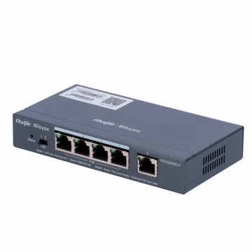 Reyee gérable Cloud PoE Switch - 4 ports Poe 802.3af / AT + 1 UPLINK RJ45 - 4 RJ45 10/00/1000MBPS + 1 RJ45 10/100/1000MBP